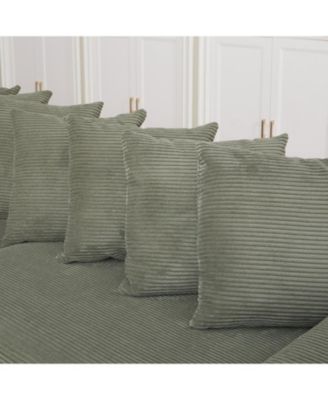 Corduroy L-Shaped Sectional Sofa with Chaise & Storage