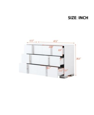 Elegant Modern Mirrored Dresser with 6 Drawers (Old SKU WF319354AAK)