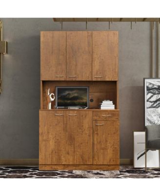 Streamdale Tall Wardrobe & Kitchen Cabinet with 6 Doors, 1 Shelf, 1 Drawer