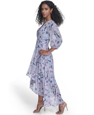 Women's Faux Wrap Balloon-Sleeve Dress