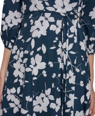 Women's Faux Wrap V-Neck Midi Dress