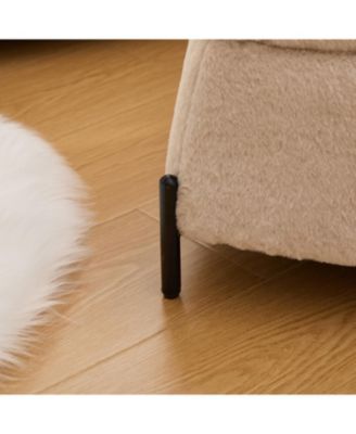 29.9" Wide Storage Ottoman Set with Metal Legs