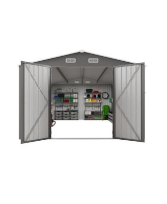 10x14 Metal Storage Shed, Lockable Doors, Window, All-Weather Shelter