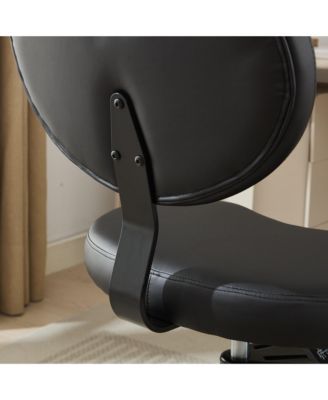 Meditation Chair Plus - Cross Legged, Wheeled, Lumbar Support, Black PU