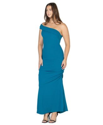 Women's Formal One Shoulder Rouched Mermaid Maxi Dress
