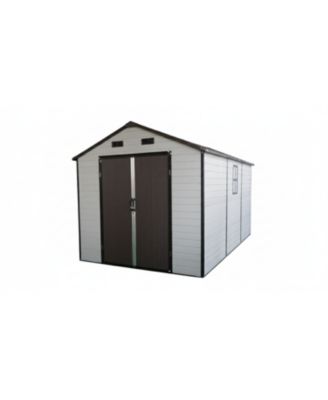 8x14 Resin Storage Shed w/ Windows, Aluminum Frame & Floor