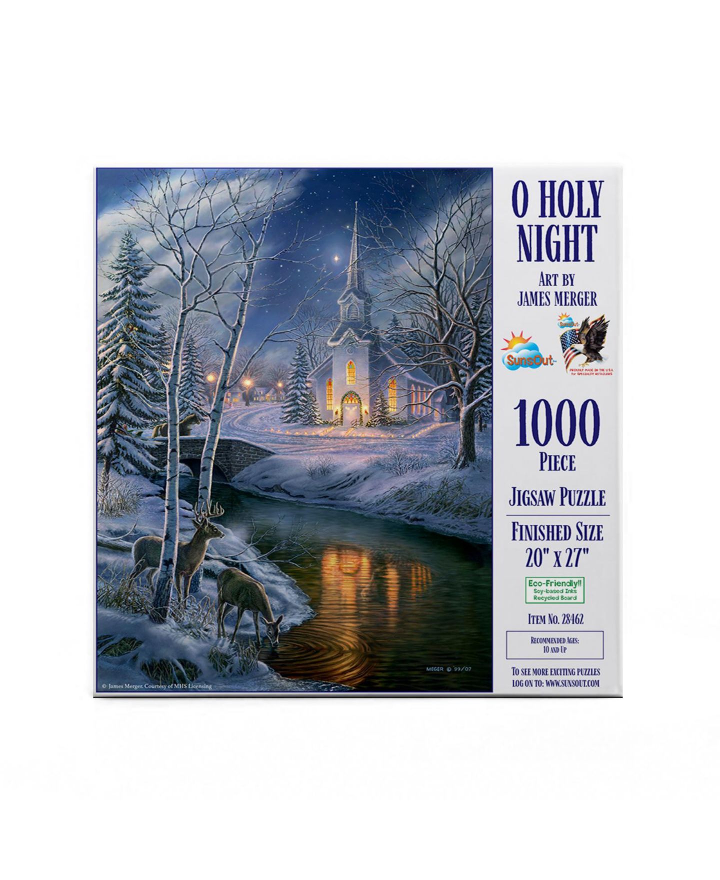 Детский пазл SunsOut O Holy Night 1000-Piece Interlocking Christmas Jigsaw Puzzle, Ages 15+ — фото 2