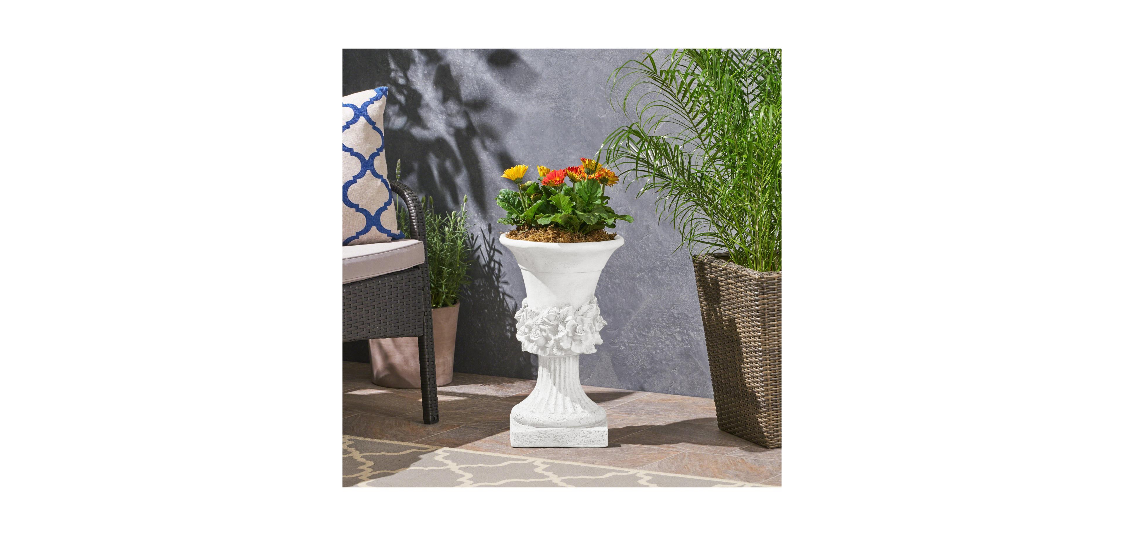 Streamdale Furniture Lightweight Concrete Urn Planter Vertical Garden Accent