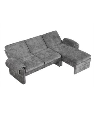 Streamdale 94" Convertible Futon Sofa Bed Chaise & Pillows