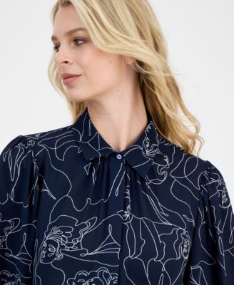 Women's Printed Button-Front Shirt
