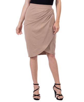 Women's Elastic Waist Knee Length Tulip Pencil Skirt