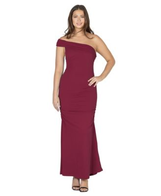 Women's Formal One Shoulder Rouched Mermaid Maxi Dress