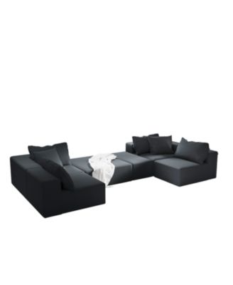  Modern Upholstered Sectional Sofa Couch Set, 132" L-Shaped
