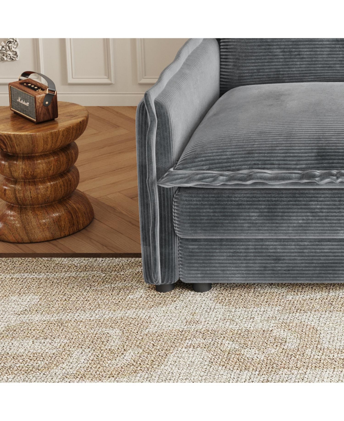 Streamdale Furniture Corduroy Loveseat Sofa with Pillows