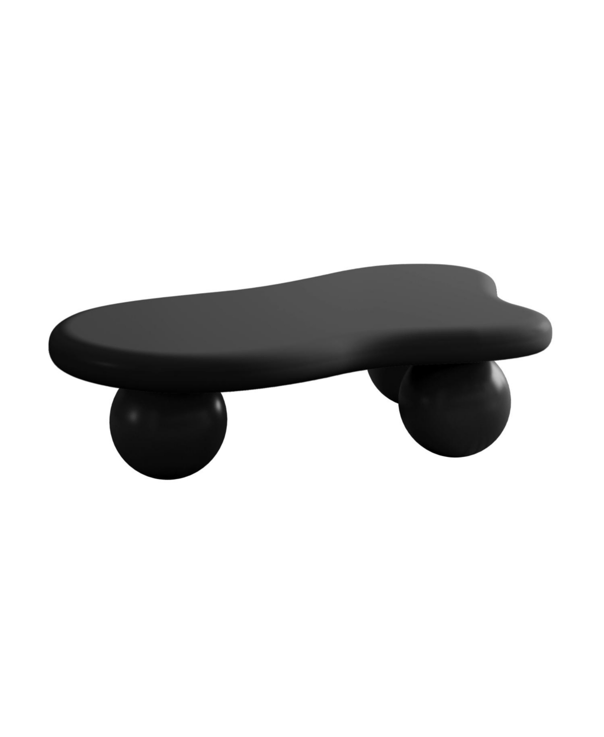 Streamdale Furniture 40 Inch Cloud Shaped Coffee Table with 3 Ball Legs for Living Room