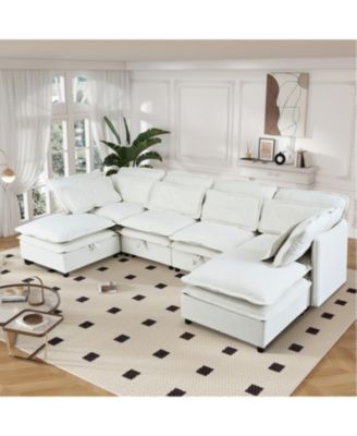  Modern 6-Seater Modular Sofa with Storage + Sofa Bed