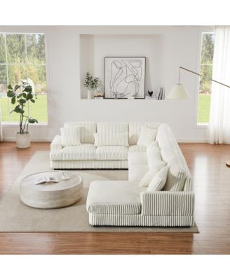 Streamdale 129" U-Shaped Sectional Sofa in Corduroy with Chaise