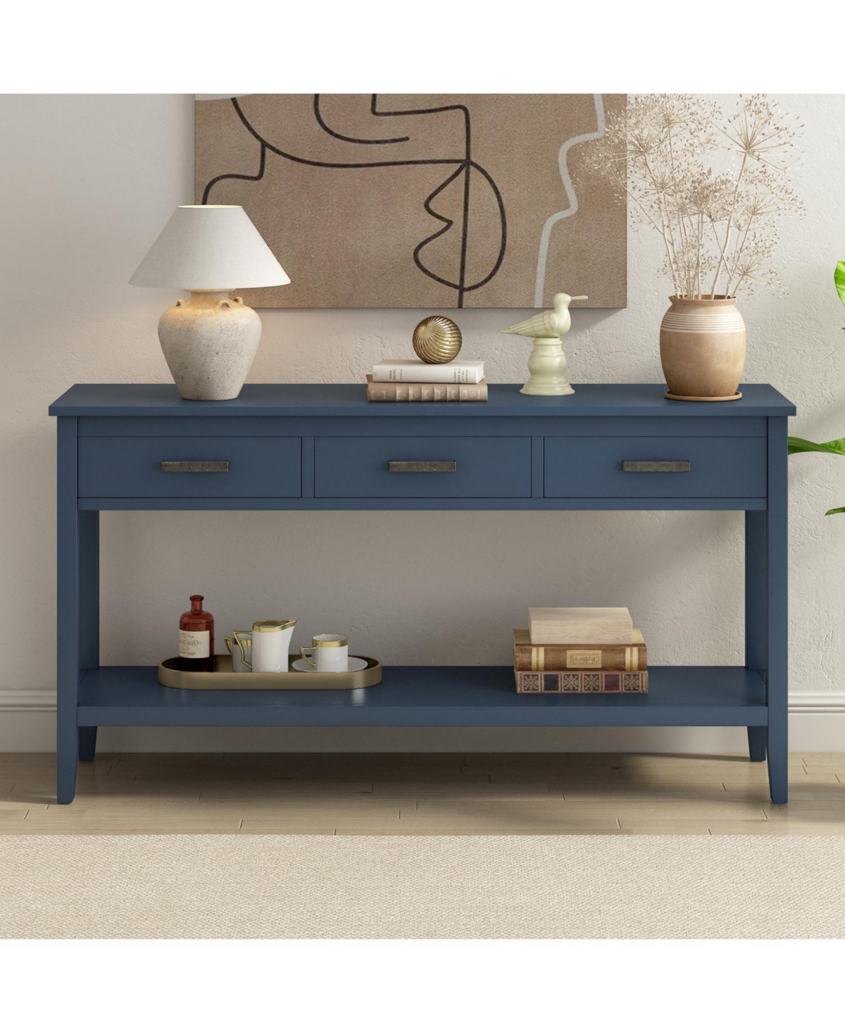 Streamdale Furniture Contemporary 3-Drawer Console Table with 1 Shelf, Entrance Table for Entryway, Hallway, Living Room, Foyer, Corridor