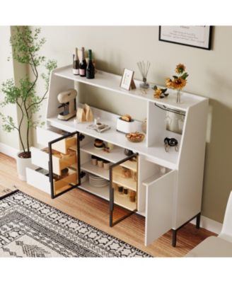 Modern Sideboard 3 Drawers & Glass Door