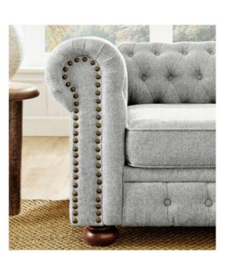 Chesterfield Tufted Linen Sofa