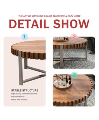 Felief 31.4-inch Round Wood Coffee Table
