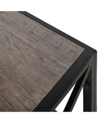 Industrial Glass & Wood Coffee Table