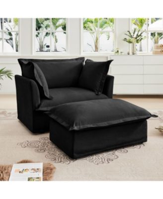 Upholstered Armchair & Ottoman Set