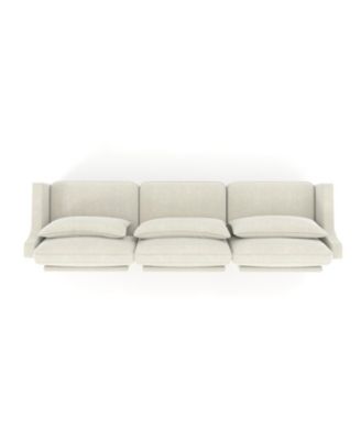 Beige Chenille 3-Seater Sofa with Lumbar Pillow