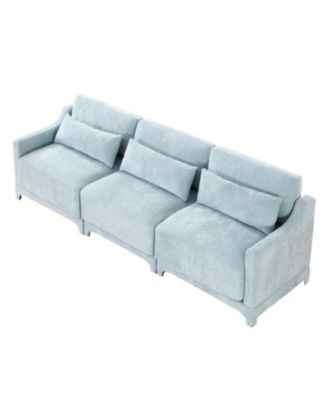 Sky Blue Chenille 3-Seater Sofa