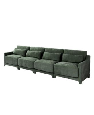 Chenille Sofa Lumbar Pillow Solid Wood Green