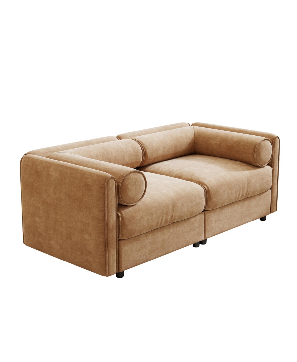 Streamdale Furniture Camel Chenille 2-Seater Sofa with Storage