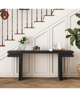 66" Wide Wood Console Table - Sofa/Entryway - Black