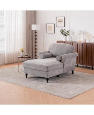 Oversized Chenille Chaise Lounge Sofa Bed