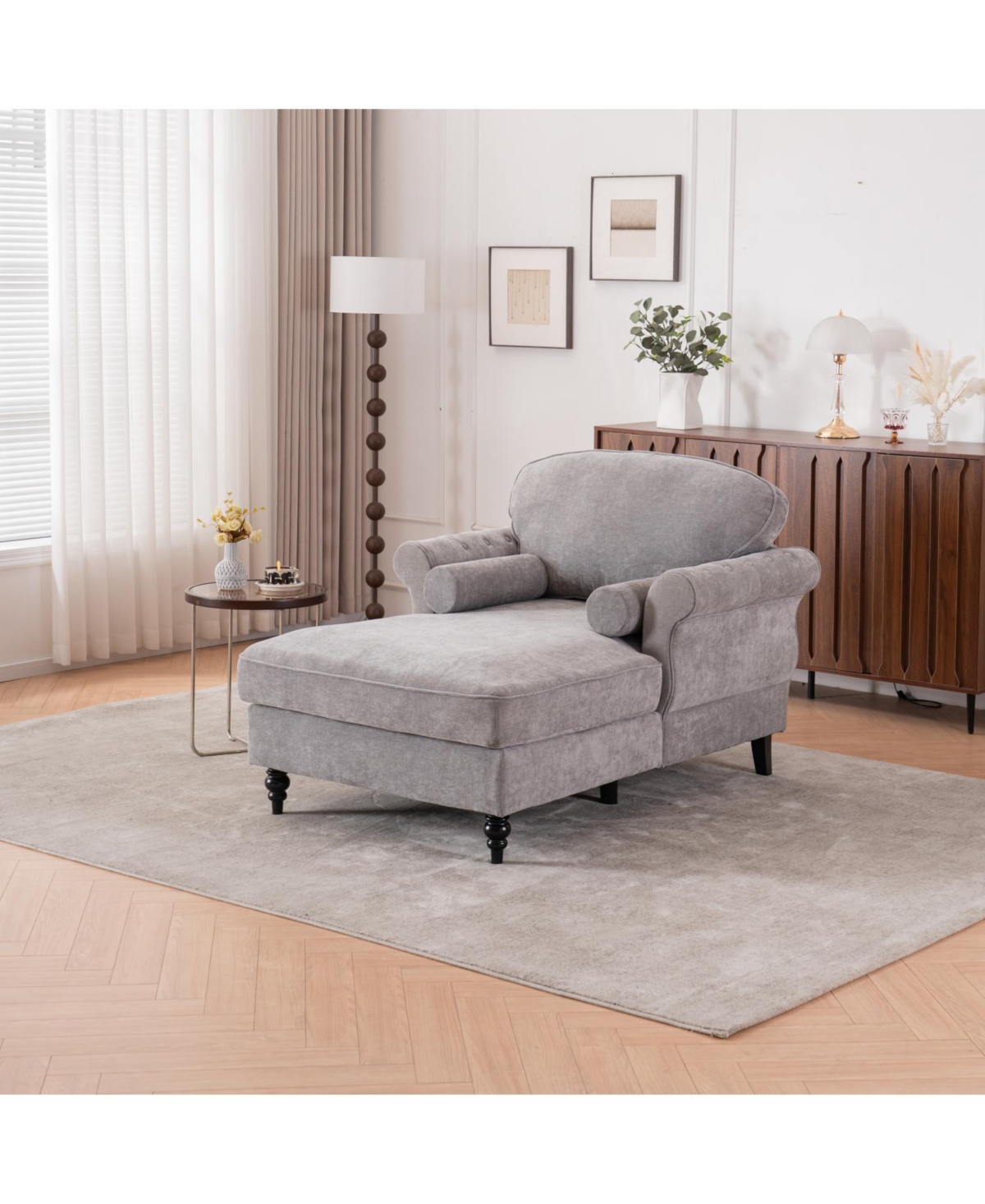 Streamdale Furniture Oversized Chenille Chaise Lounge Sofa Bed