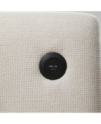 Tufted Chenille Armchair with Charger & Wide Seat