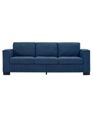  Modern Blue Sofa with Cup Holder & Storage