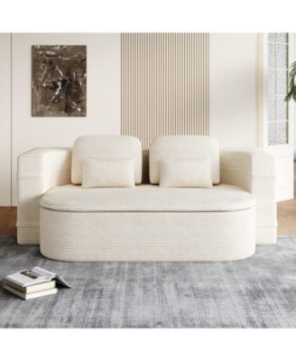 75" Foldable Sofa Bed with Blanket