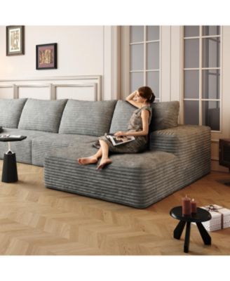 107" Cloud Sectional Sofa with Ottoman