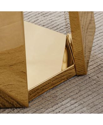 47" Round Faux Marble Dining Table, Gold Base