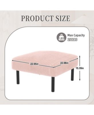 Corduroy Ottoman Footstool with Legs