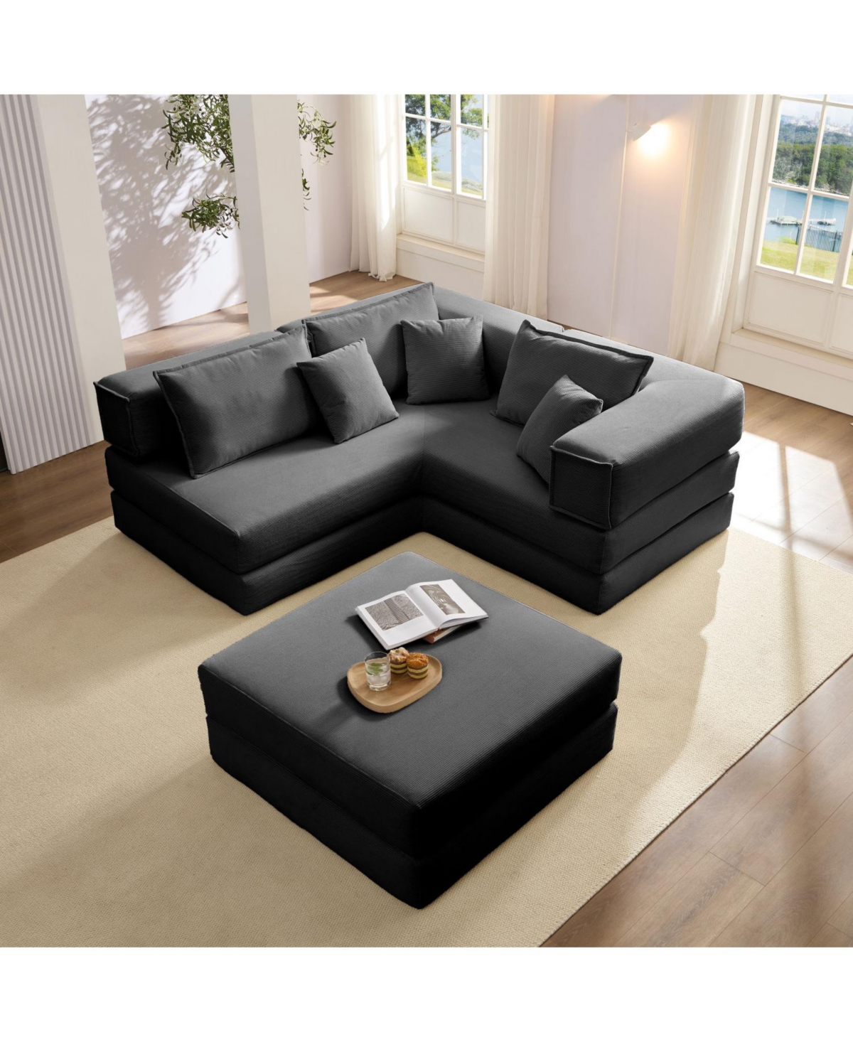 Streamdale Furniture Oversized Modular Sectional Sofa Couch Set with 6 Pillows
