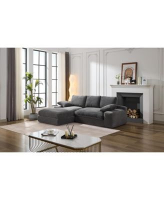 99" Modular Sectional Sofa Set, Modern Minimalist Couch, Sleeper, Grey