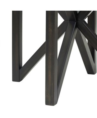  Modern Glass Coffee Table - Wood Base, Round Top