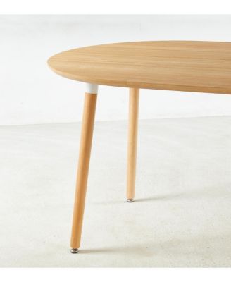 Extensible Oak Table- Wood Leg, MDF Top, 100/140/180x100x75cm