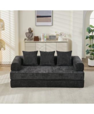 Comfy Convertible Folding Mattress Couch - Black