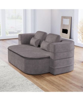 75" Foldable Sofa Bed with Blanket