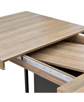 Extendable Dining Table, Aged Wood, 6-10 Seats, 160-200cm