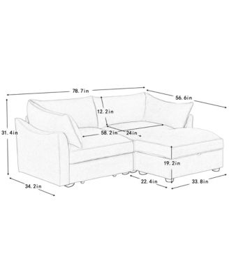  2-Seater Sofa with Storage Footstool