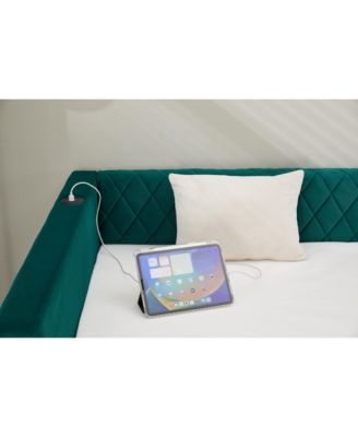  Emerald Velvet Daybed - Modern Diamond Design