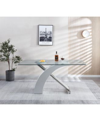 Luxury Glass Top Dining Table - Modern Design